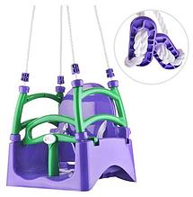 Качели  подвесные детские Doloni арт. 0152 фиолетово-зеленые