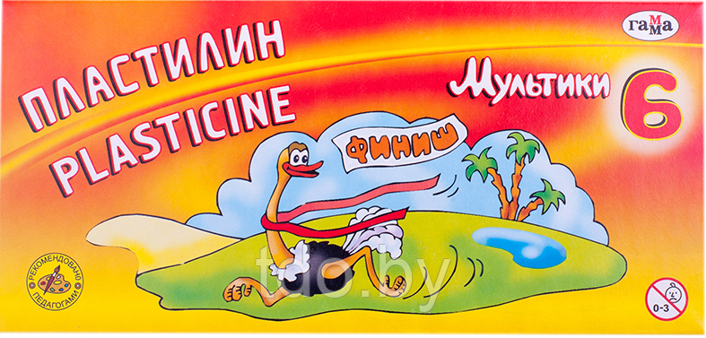 Пластилин МУЛЬТИКИ, 6 цв., 120г, со стеком картонная коробка