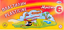 Пластилин МУЛЬТИКИ, 6 цв., 120г, со стеком картонная коробка