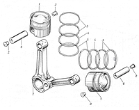 Шатун и поршень двигателя В-46 (запчасти)