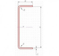Профиль холодногнутый из оцинкованной стали (ЛСТК) П-образный(направляющий)