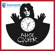Оригинальные часы из виниловых пластинок "Alice Cooper". ПОД ЗАКАЗ 1-3 дня