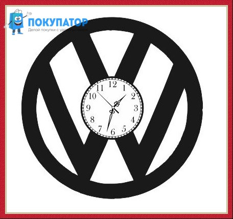 Оригинальные часы из виниловых пластинок "Volkswagen". ПОД ЗАКАЗ 1-3 дня