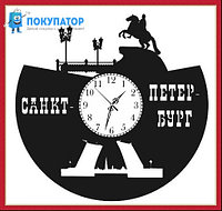 Оригинальные часы из виниловых пластинок "Санкт-Петербург". ПОД ЗАКАЗ 1-3 дня, фото 1