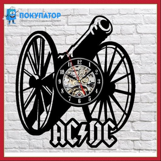 Оригинальные часы из виниловых пластинок "AC\DC". ПОД ЗАКАЗ 1-3 дня