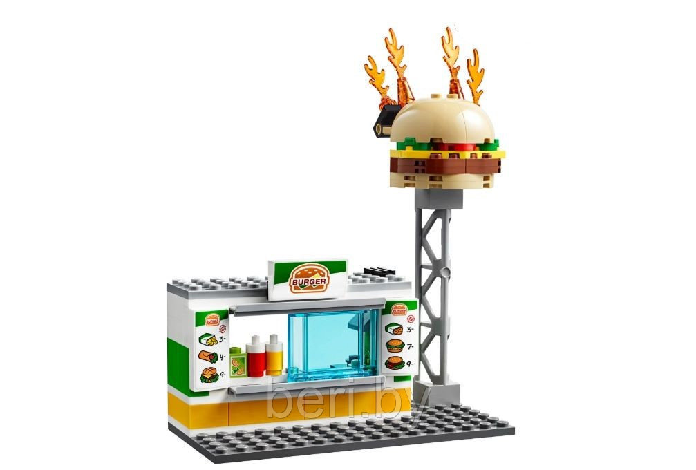 28048 Конструктор Lele Cities "Пожар в бургер-кафе", аналог Lego City 60214, 349 деталей - фото 3 - id-p103883179