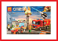 28048 Конструктор Lele Cities "Пожар в бургер-кафе", аналог Lego City 60214, 349 деталей