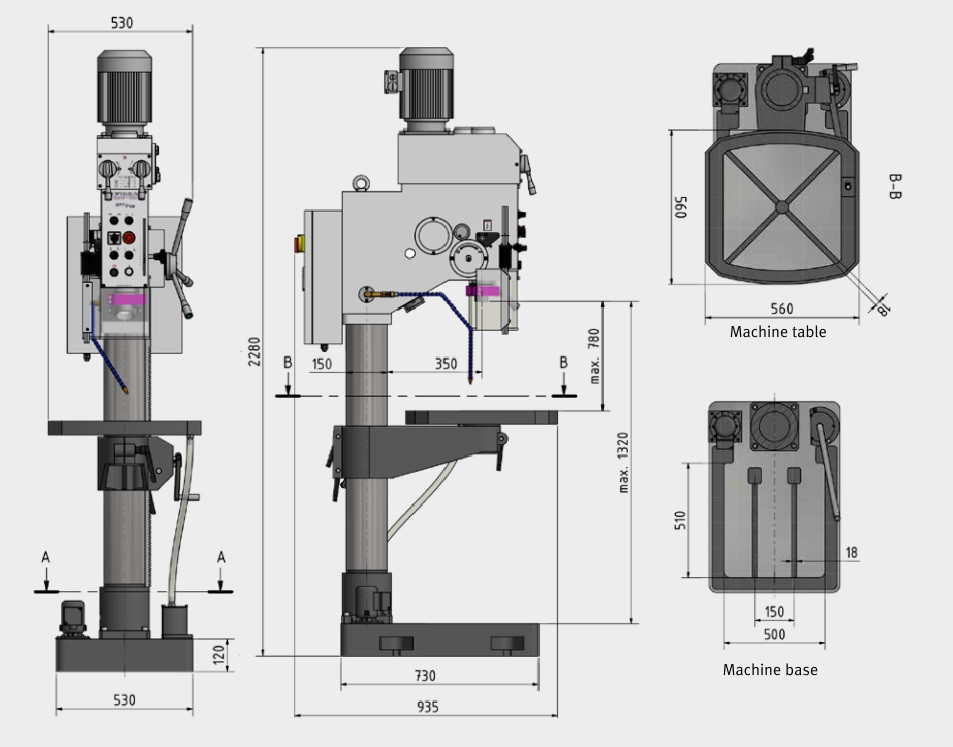 Вертикальный сверлильный станок OPTIdrill B 40GSP - фото 2 - id-p35535339