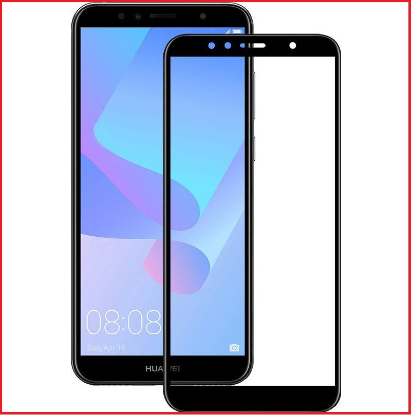Защитное стекло Full-Screen для Huawei Y6 Prime 2018 / Honor 7C / 7A Pro (5D-9D с полн прокл) черный - фото 2 - id-p79870350
