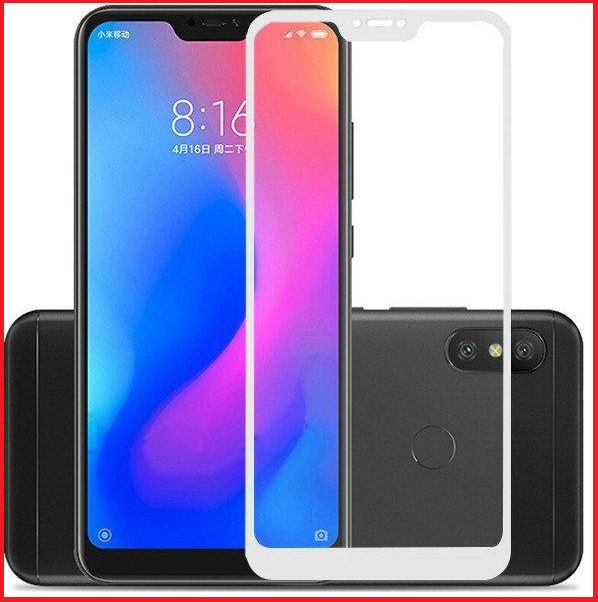 Защитное стекло Full-Screen для Xiaomi Redmi 6 Pro / Mi A2 Lite белый (полноразмерное)