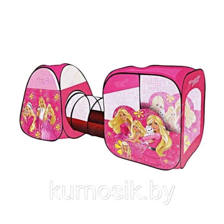 Детская игровая палатка с тоннелем "Барби" для девочки арт.8015