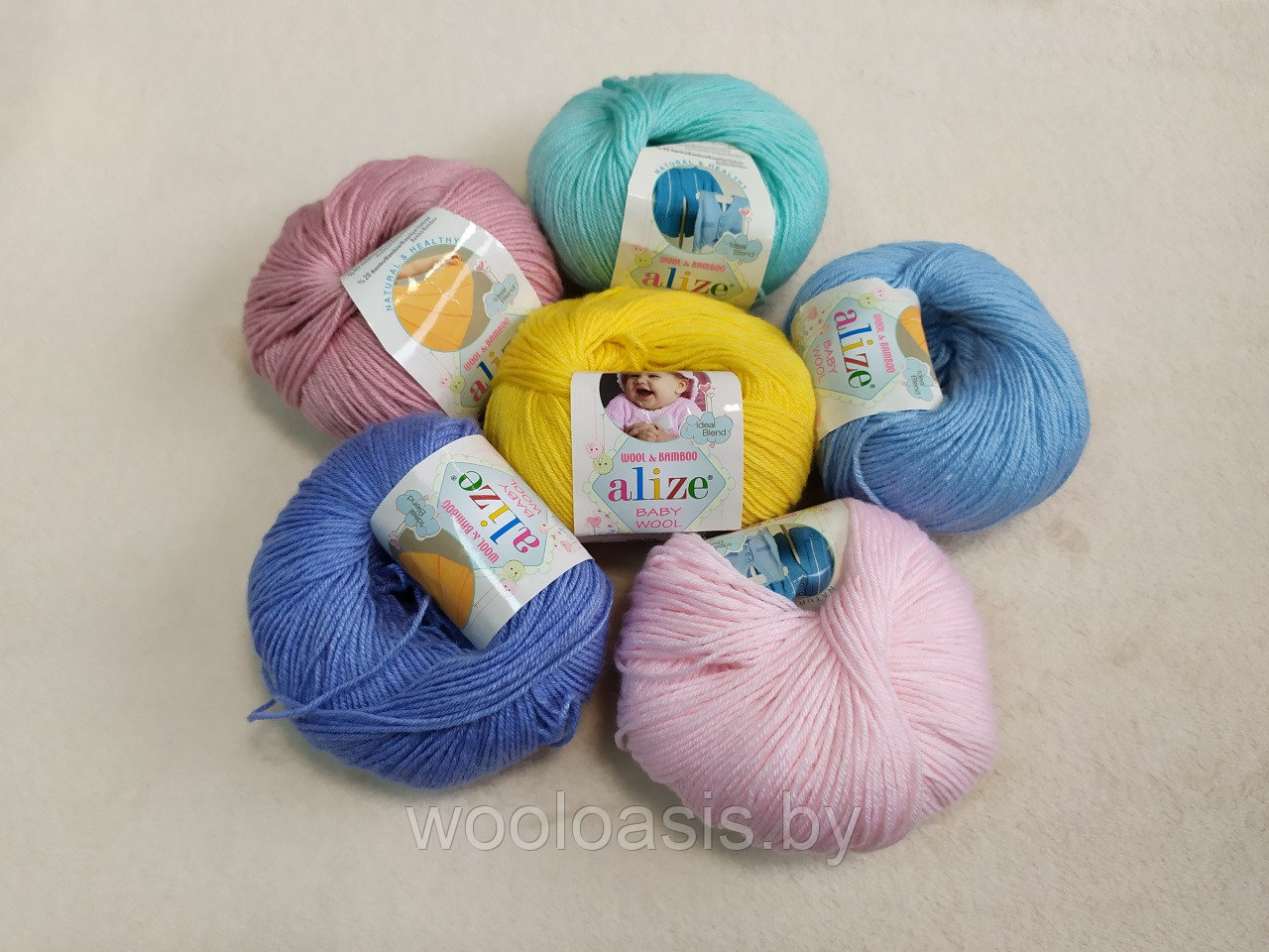 Пряжа Alize Baby Wool, Ализе Беби Вул, турецкая, шерсть, акрил, бамбук, для ручного вязания - фото 1 - id-p101734432