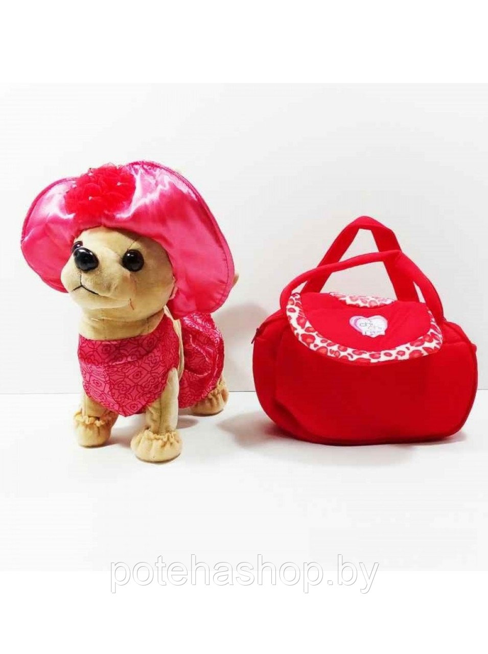 Детская интерактивная игрушка " Собака на поводке в сумочке " VT19-11039