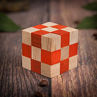 Головоломка деревянная "Кубик-змейка"
