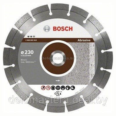 Круг алмазный по абразивным материалам Professional for Abrasive 230*22,23мм 2.608.602.619 Bosch (2608602619)