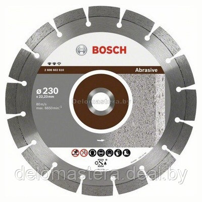 Круг алмазный по абразивным материалам Professional for Abrasive 230*22,23мм 2.608.602.619 Bosch (2608602619) - фото 1 - id-p103934378