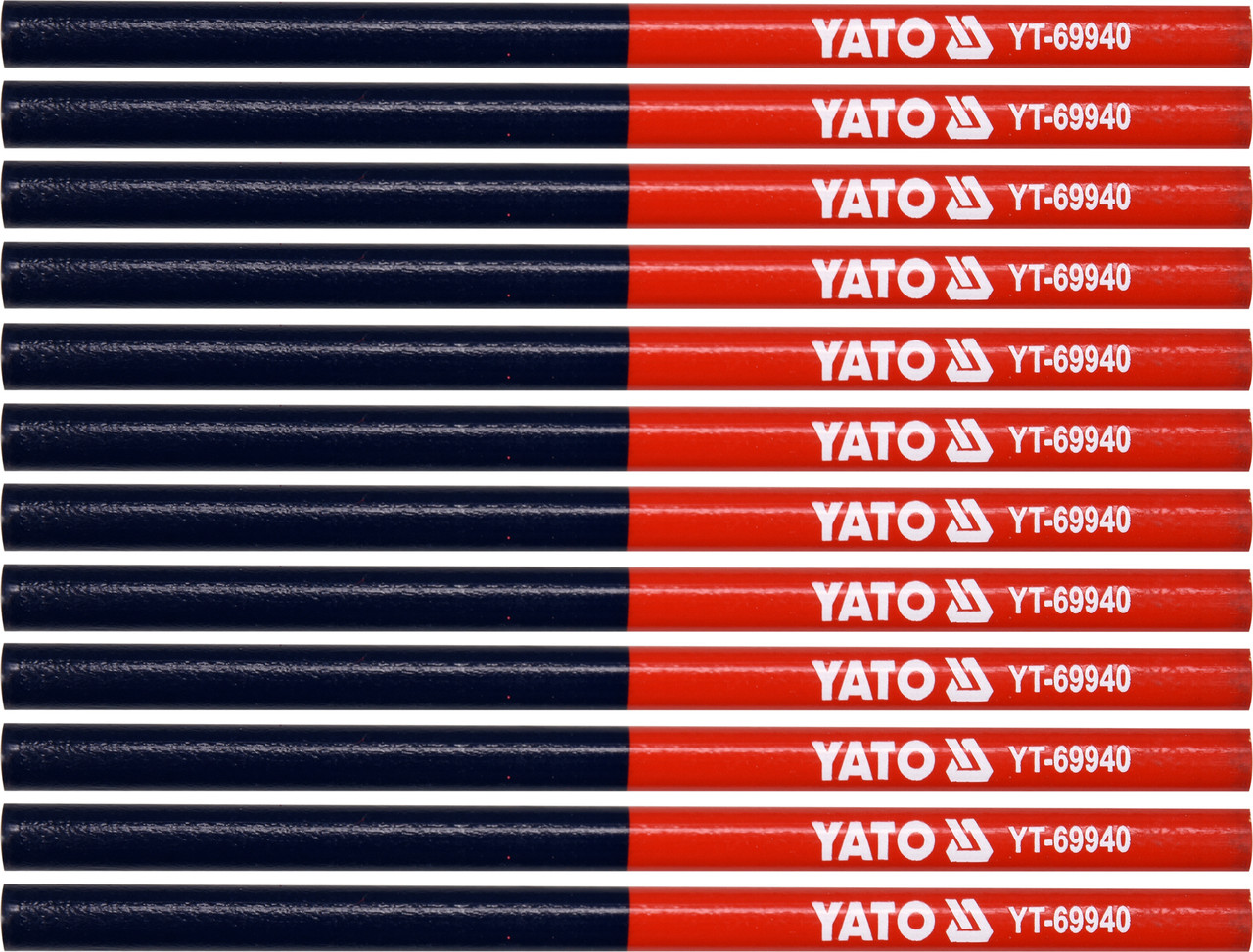 Карандаш столярный синий-красный 12шт. "Yato" YT-69940