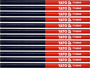 Карандаш столярный синий-красный 12шт. "Yato" YT-69940, фото 2