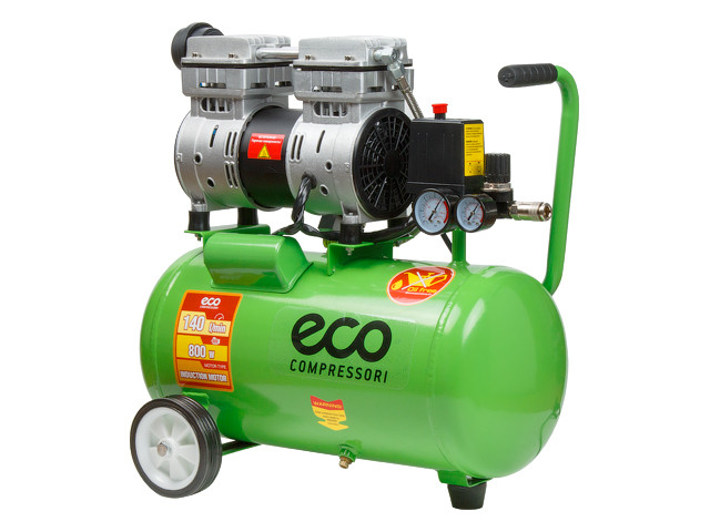 Компрессор ECO AE-25-OF1 (140 л/мин, 8 атм, поршневой, безмасляный, ресив. 24 л, 220 В, 0,8 кВт) - фото 1 - id-p103954148