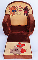 Детское  кресло мягкое раскладное "Кошечки", кресло-кровать, раскладушка детская,  разные цвета