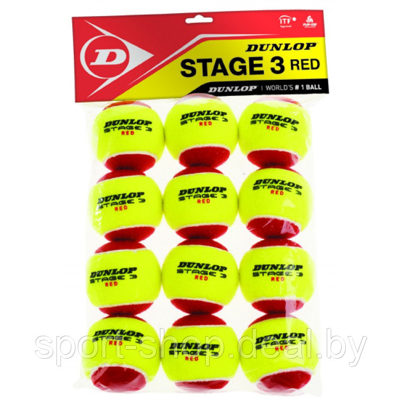 Мячи для большого тенниса DUNLOP Stage 3 (622DN605054) 12 шт.,мячи для большой тенниса,мячи для тенниса