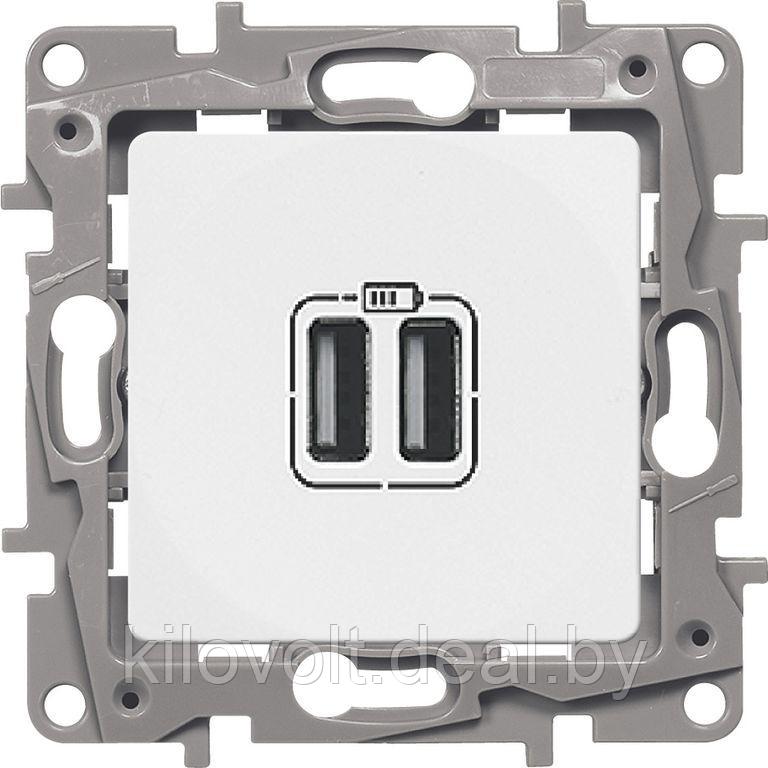 Etika - Зарядное устройство с двумя USB-разъемами, 240В/5В, 2400мА. (белый) 672294 - фото 1 - id-p104005674