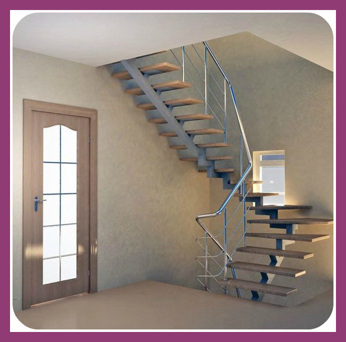 Каркасы лестниц, лестница на косоуре модель 2