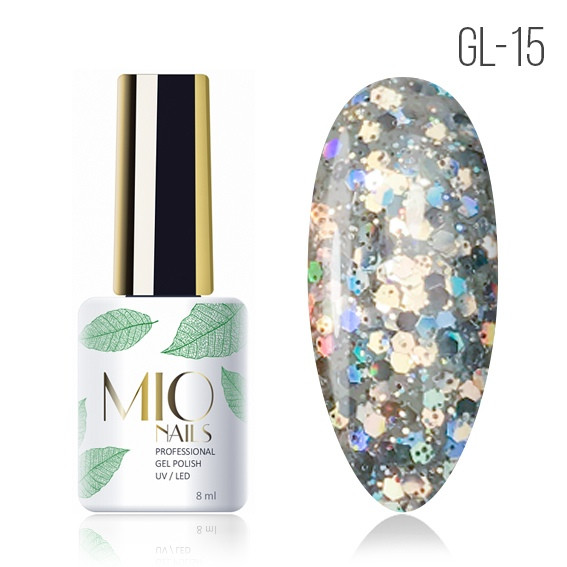 Гель-лак MIO nails, GL-15, Феерия блеска, 8 мл