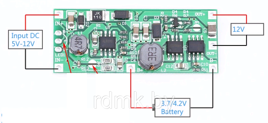 Плата для зарядки li-on аккумуляторов (контроллер)