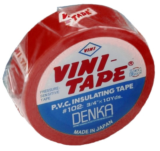 Изолента ПВХ красная 0,15мм х 19мм х 10м, VINI-TAPE #102 R