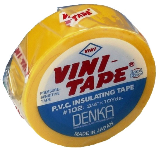 Изолента ПВХ жёлтая 0,15мм х 19мм х 10м, VINI-TAPE #102 Y