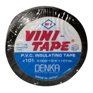 Изолента ПВХ чёрная 0,20мм х 19мм х 10м, VINI-TAPE #101 B