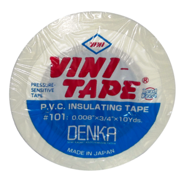 Изолента ПВХ белая 0,20мм х 19мм х 10м, VINI-TAPE #101 W