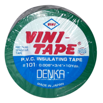 Изолента ПВХ зелёная 0,20мм х 19мм х 10м, VINI-TAPE #101 G