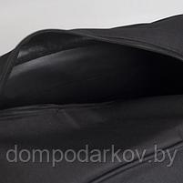 Сумка дорожная, отдел на молнии, 2 наружных кармана, длинный ремень, цвет чёрный, фото 5