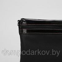 Сумка женская, отдел с перегородкой на молнии, наружный карман, регулируемый ремень, цвет чёрный, фото 4