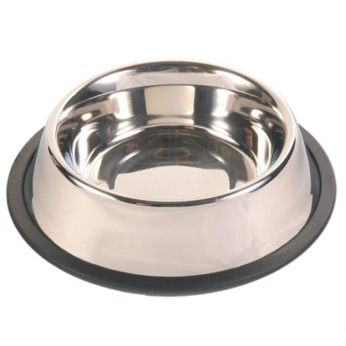 Миска из металла для собак с резиновым ободом "TRIXIE" 0.45 л/14 см (24851) - фото 1 - id-p104082816