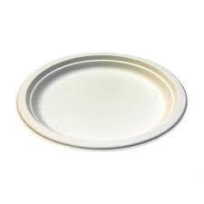 Тарелка круглая d 225 мм, белая, сахарный тростник (50шт)