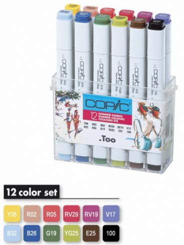 Набор маркеров Copic, ЛЕТО, 12цв.