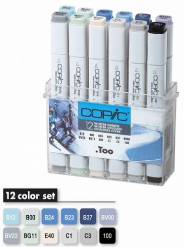Набор маркеров Copic, ЗИМА, 12цв.
