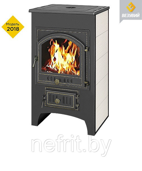 Печь-камин "Везувий" ПК-01(205) с плитой, бежевый