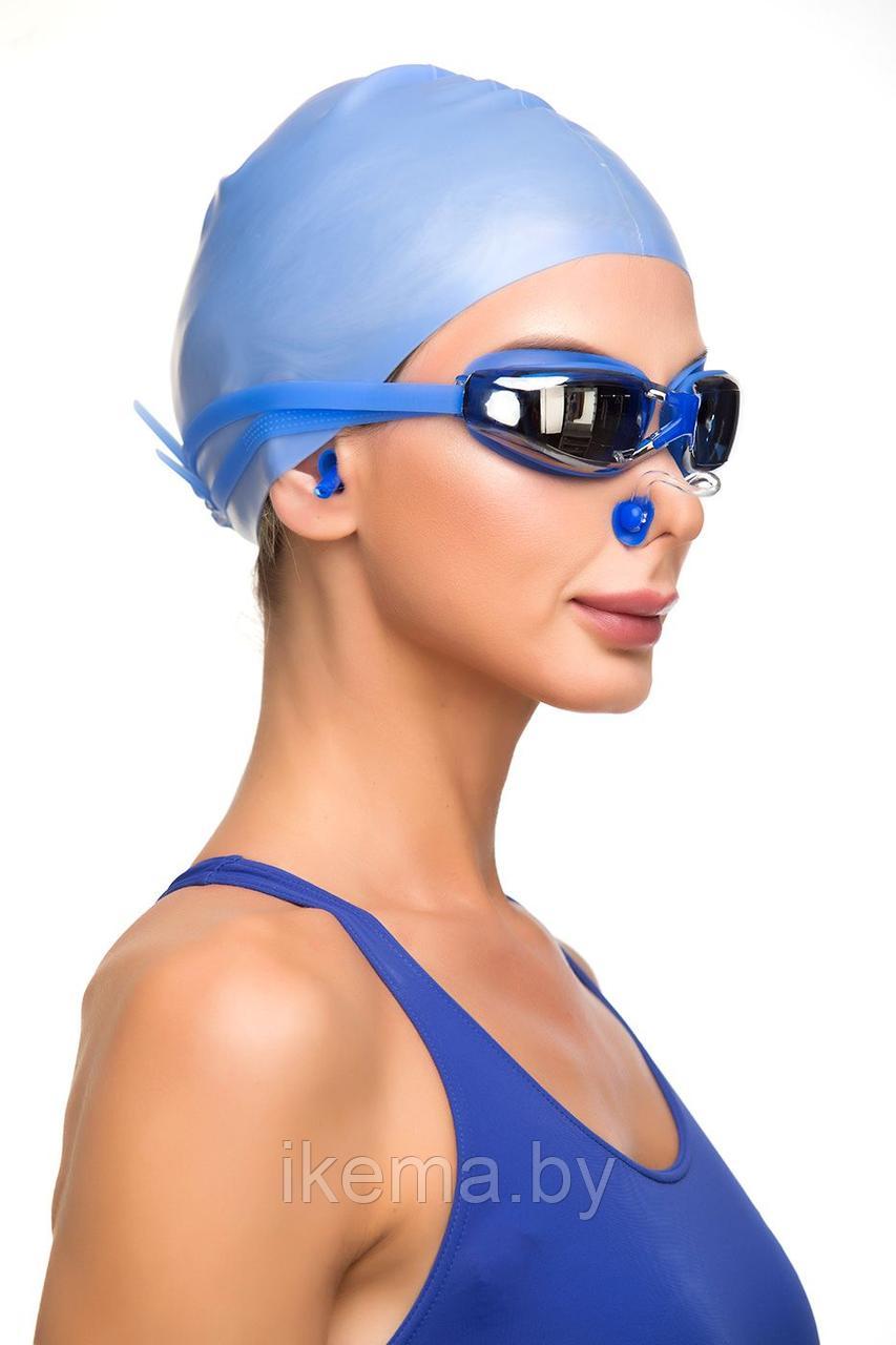 Набор для плавания: шапочка +очки+прищепка для носа+беруши для бассейна - фото 2 - id-p104112952