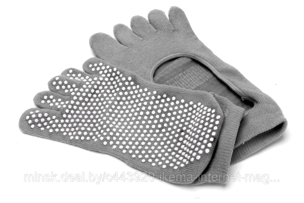 Носки противоскользящие для занятий йогой, серый - фото 3 - id-p104112968