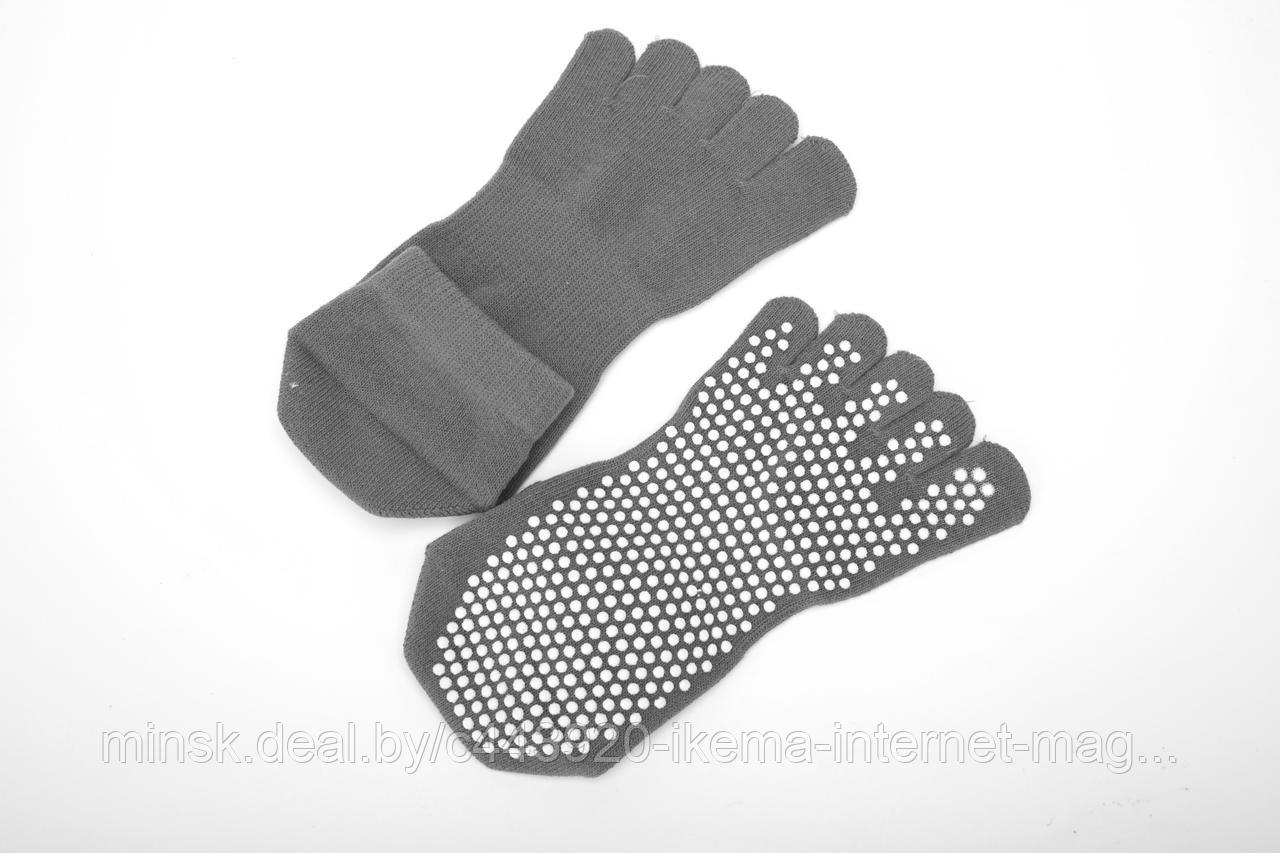 Носки противоскользящие для занятий йогой закрытые, серый - фото 3 - id-p104112971