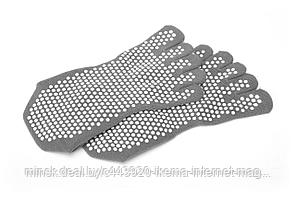 Носки противоскользящие для занятий йогой 
закрытые, серый, фото 3