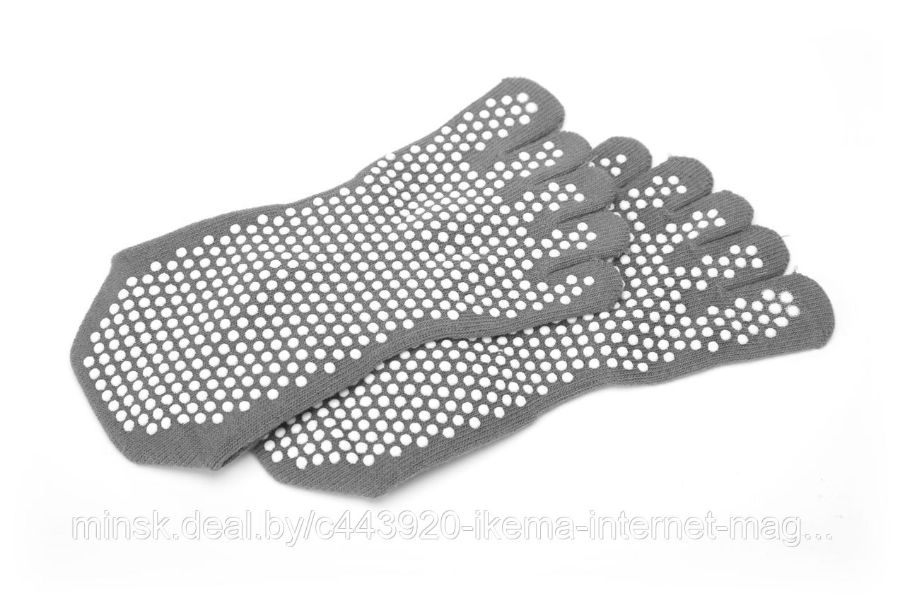 Носки противоскользящие для занятий йогой закрытые, серый - фото 4 - id-p104112971