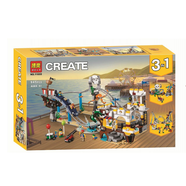 Конструктор Bela Create 11055 Аттракцион "Пиратские горки" 3 в 1 (аналог Lego Creator 31084) 945 деталей - фото 1 - id-p104130314