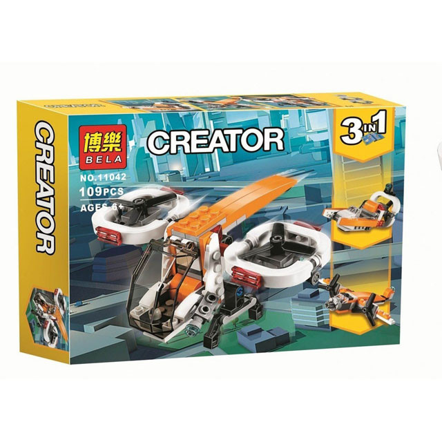 Конструктор Bela Create 11042 Дрон-разведчик 3 в 1 (аналог Lego Creator 31071) 109 деталей