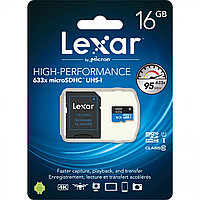 Карта памяти Lexar 16GB Class 10 633x UHS-I с адаптером