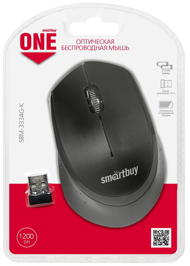 Мышь беспроводная Smartbuy ONE 333AG черная (SBM-333AG-K)